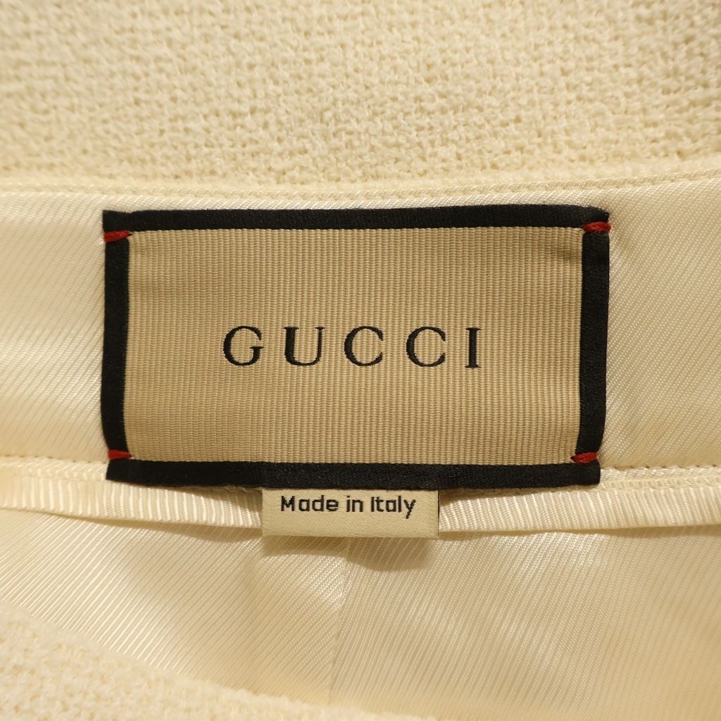 Gucci GG Skirt Ivory Black Wool — view 7