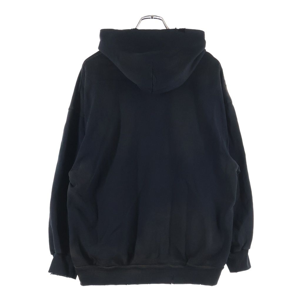 Balenciaga Logo Embroidery Hoodie Black — view 2
