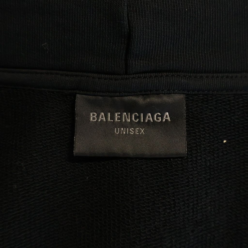 Balenciaga Logo Embroidery Hoodie Black — view 6