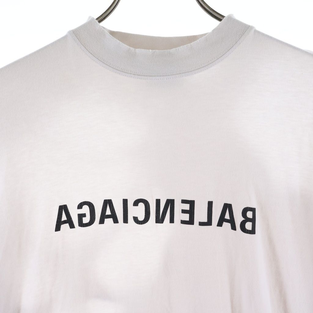 Balenciaga Mirror Logo Oversized T-Shirt Distressed Front Print Short Sleeve — view 3