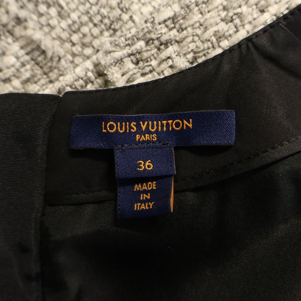 Louis Vuitton Dress Collarless Tweed Gray — view 6