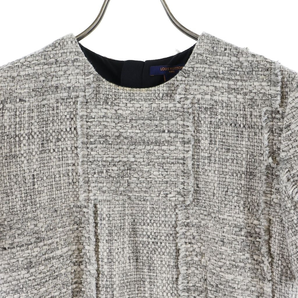 Louis Vuitton Dress Collarless Tweed Gray — view 3