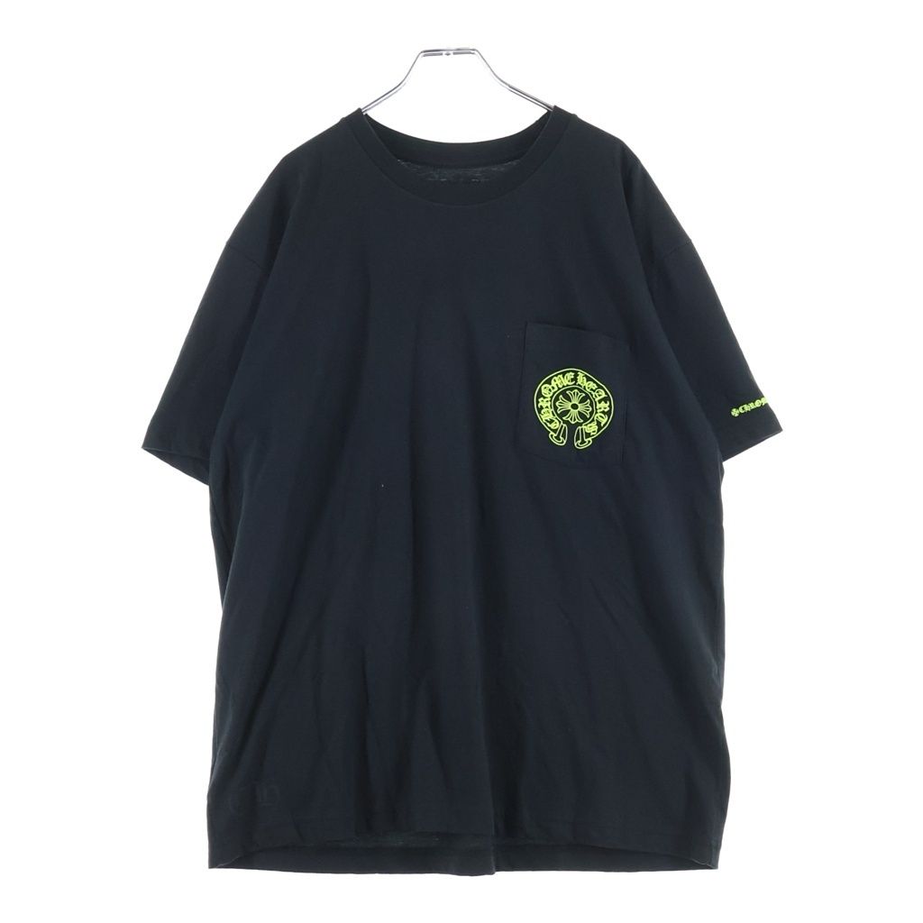 Chrome Hearts Horseshoe Short Sleeve Tee Black Neon Yellow Crew Neck T-Shirt — view 2