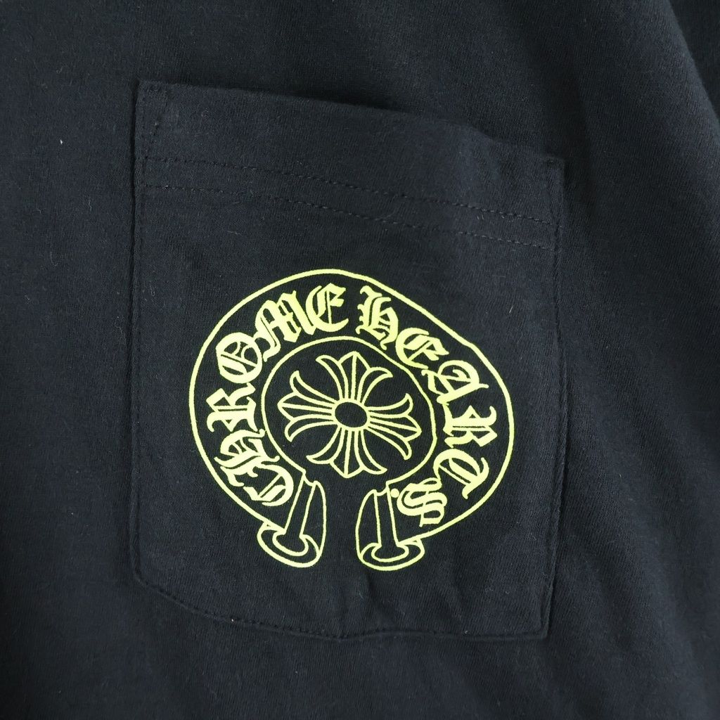 Chrome Hearts Horseshoe Short Sleeve Tee Black Neon Yellow Crew Neck T-Shirt — view 5