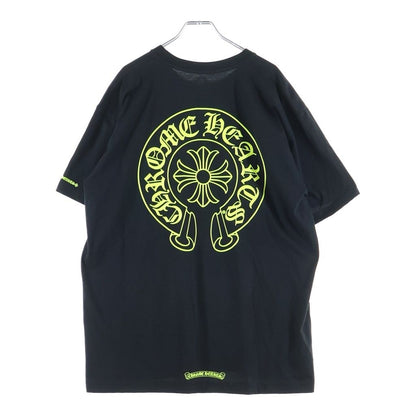 Chrome Hearts Horseshoe Short Sleeve Tee Black Neon Yellow Crew Neck T-Shirt