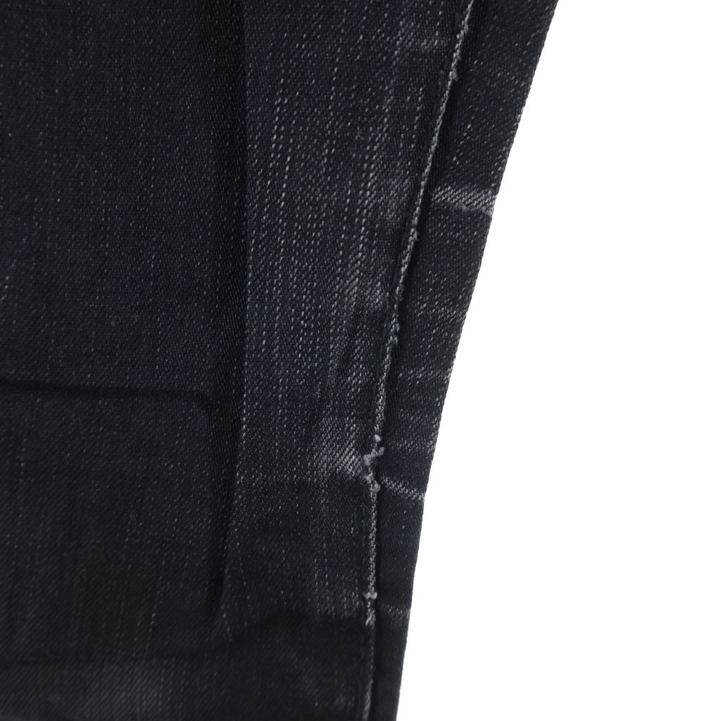 Saint Laurent Paris Hedi Era High Waist Zip Fly Skinny Denim Black Sk Hw — view 6