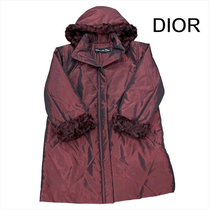 Dior Down Coat Moonbat Bordeaux