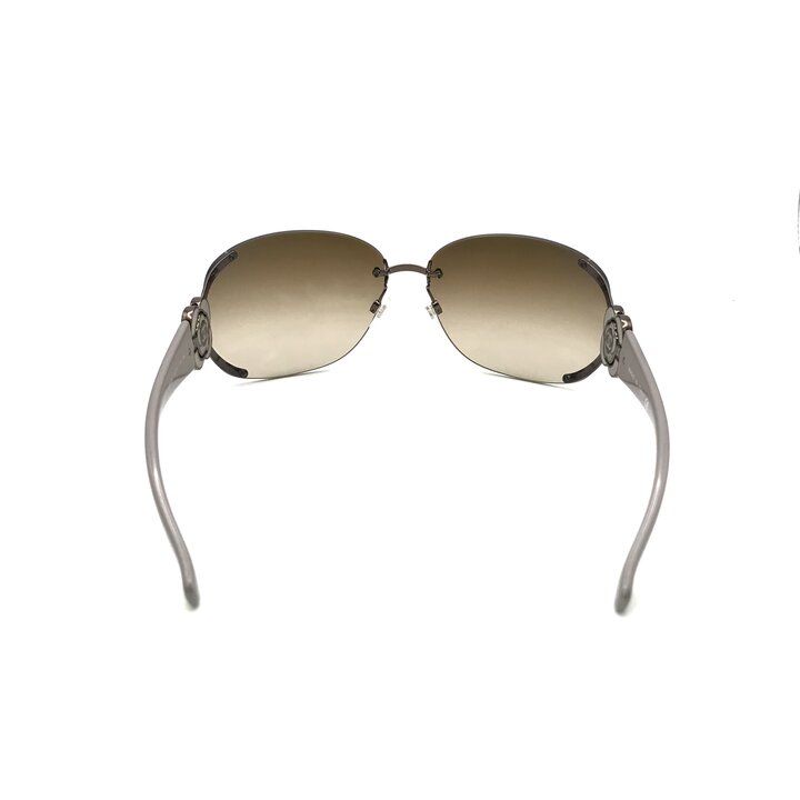 Chanel CC Logo Sunglasses Eyewear Rhinestone Camellia — view 4