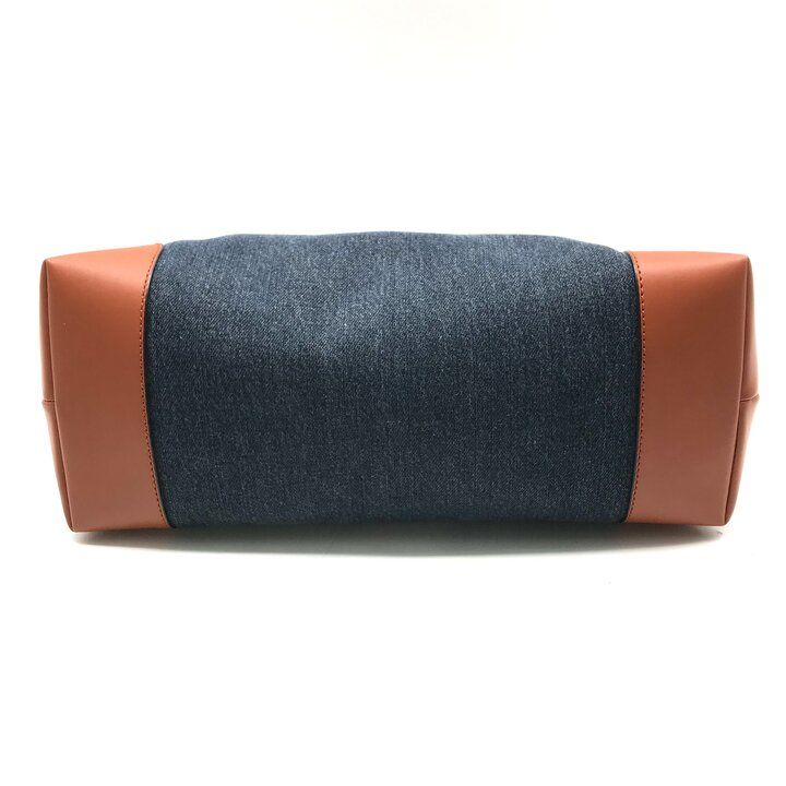 Gucci Denim Logo Craft Hand Tote Bag Orange — view 4