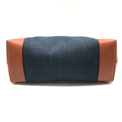 Gucci Denim Logo Craft Hand Tote Bag Orange — view 4