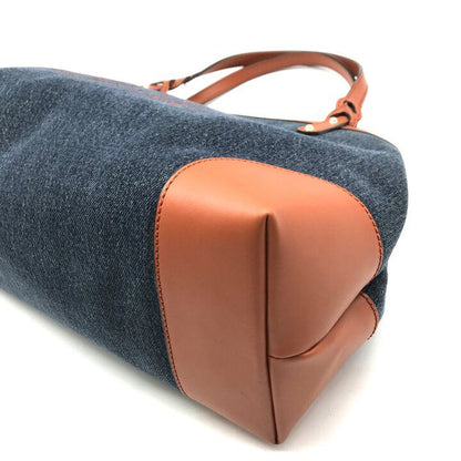 Gucci Denim Logo Craft Hand Tote Bag Orange — view 6