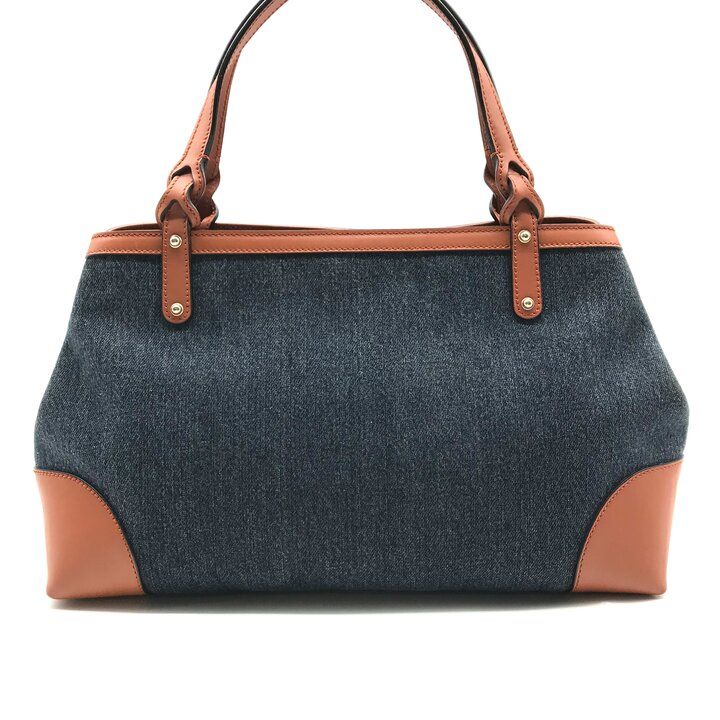 Gucci Denim Logo Craft Hand Tote Bag Orange — view 3