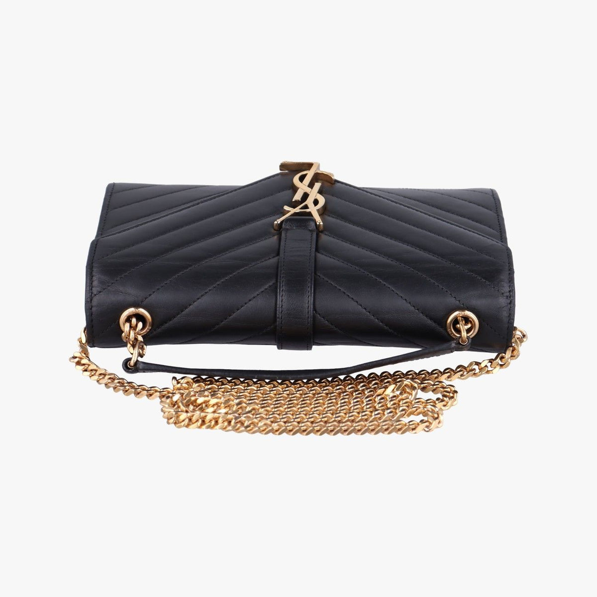 Saint Laurent Monogram Envelope Black Leather — view 8
