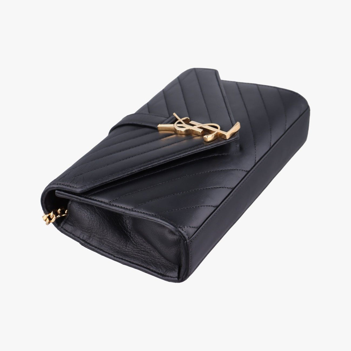 Saint Laurent Monogram Envelope Black Leather — view 5