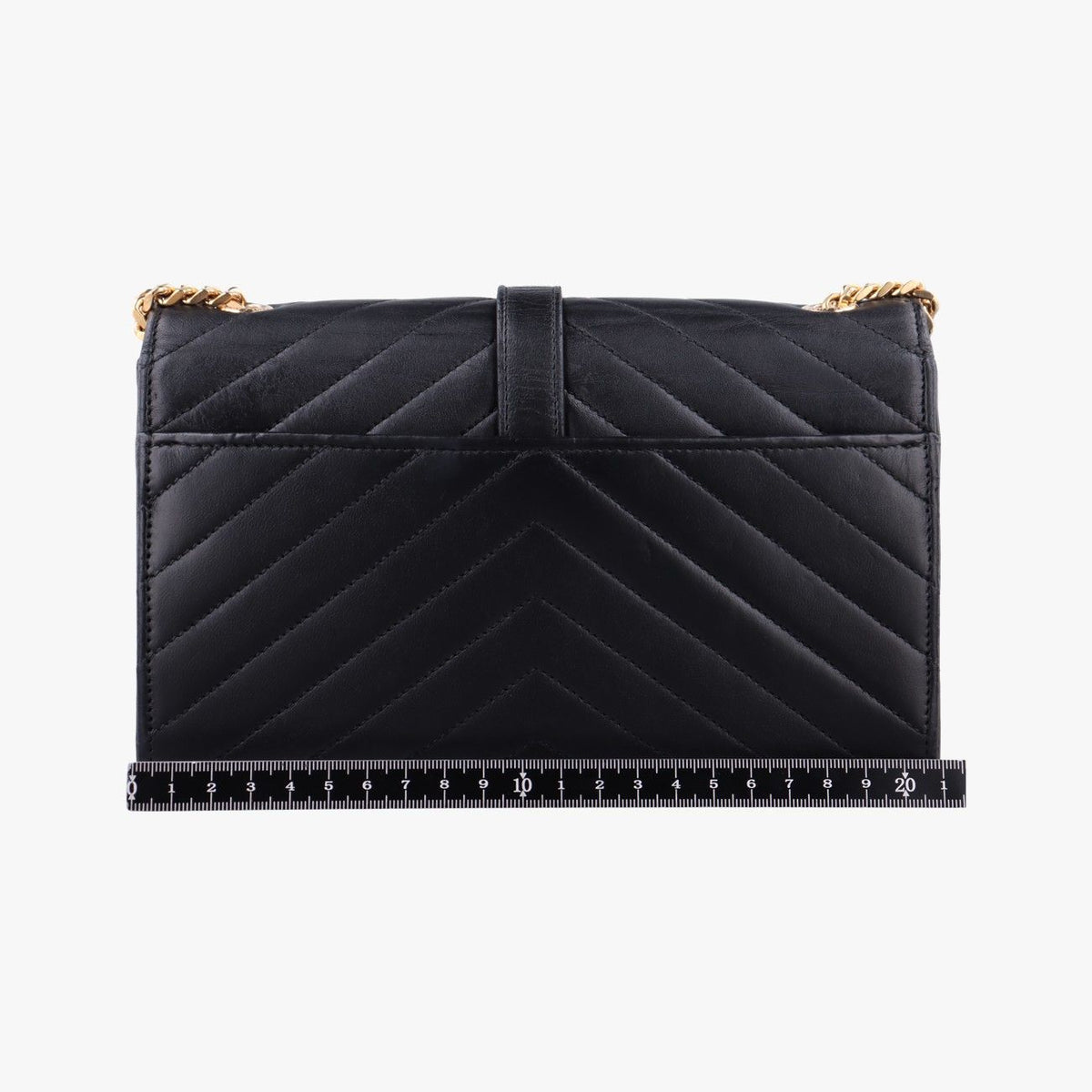 Saint Laurent Monogram Envelope Black Leather — view 2