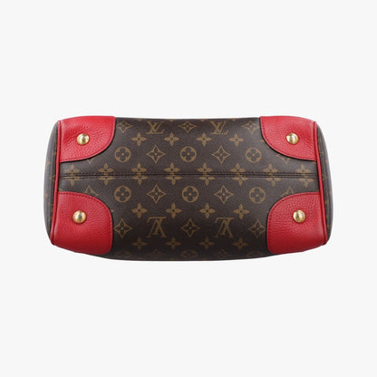 Louis Vuitton Retiro PM Monogram Brown Coquelicot Canvas Calfskin — view 3