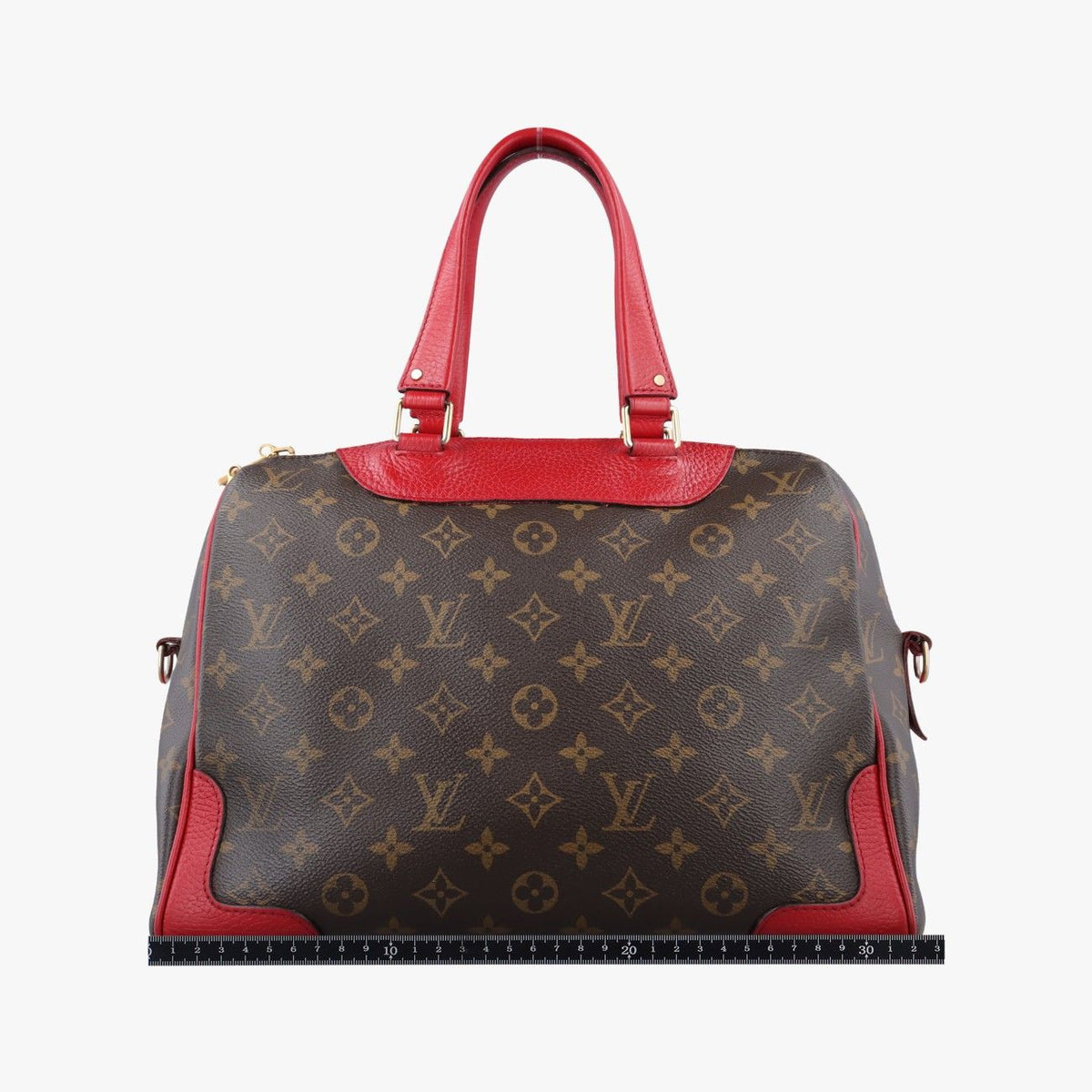 Louis Vuitton Retiro PM Monogram Brown Coquelicot Canvas Calfskin — view 2