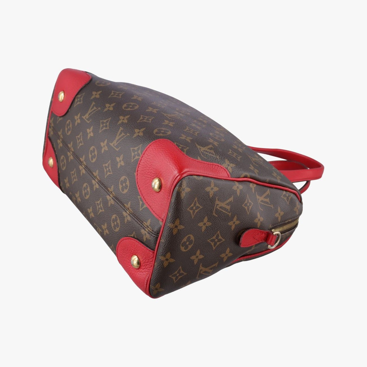 Louis Vuitton Retiro PM Monogram Brown Coquelicot Canvas Calfskin — view 6