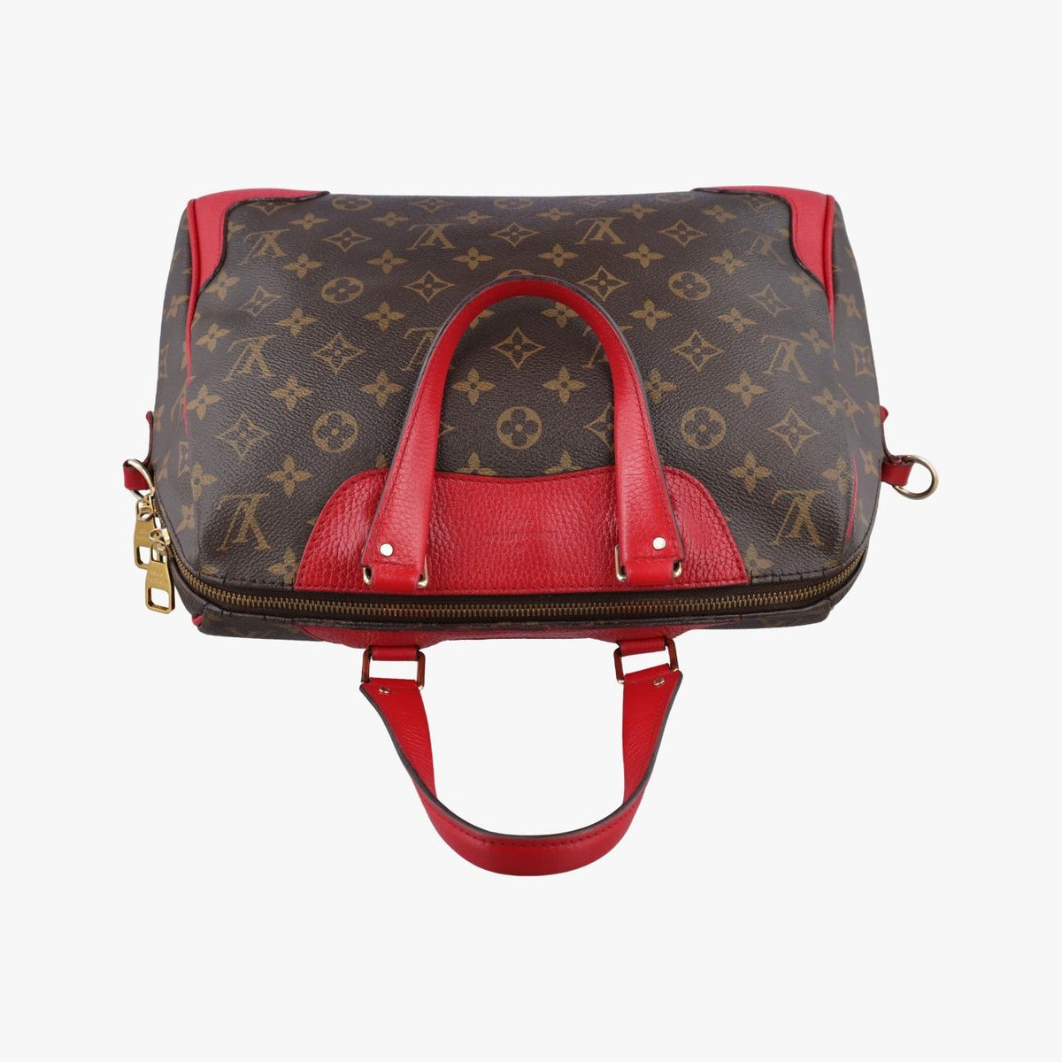 Louis Vuitton Retiro PM Monogram Brown Coquelicot Canvas Calfskin — view 8