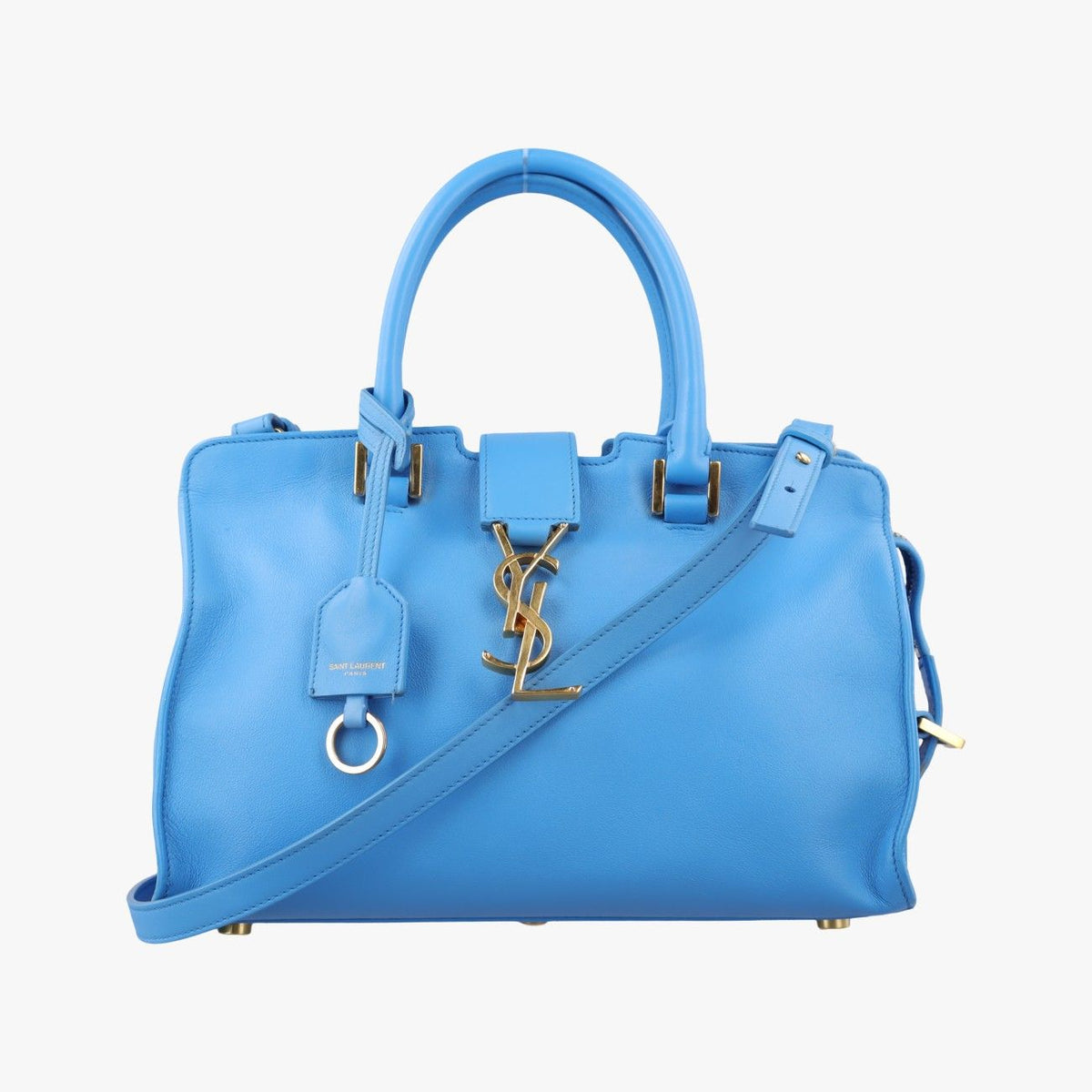 Saint Laurent Baby Cabas Blue Leather