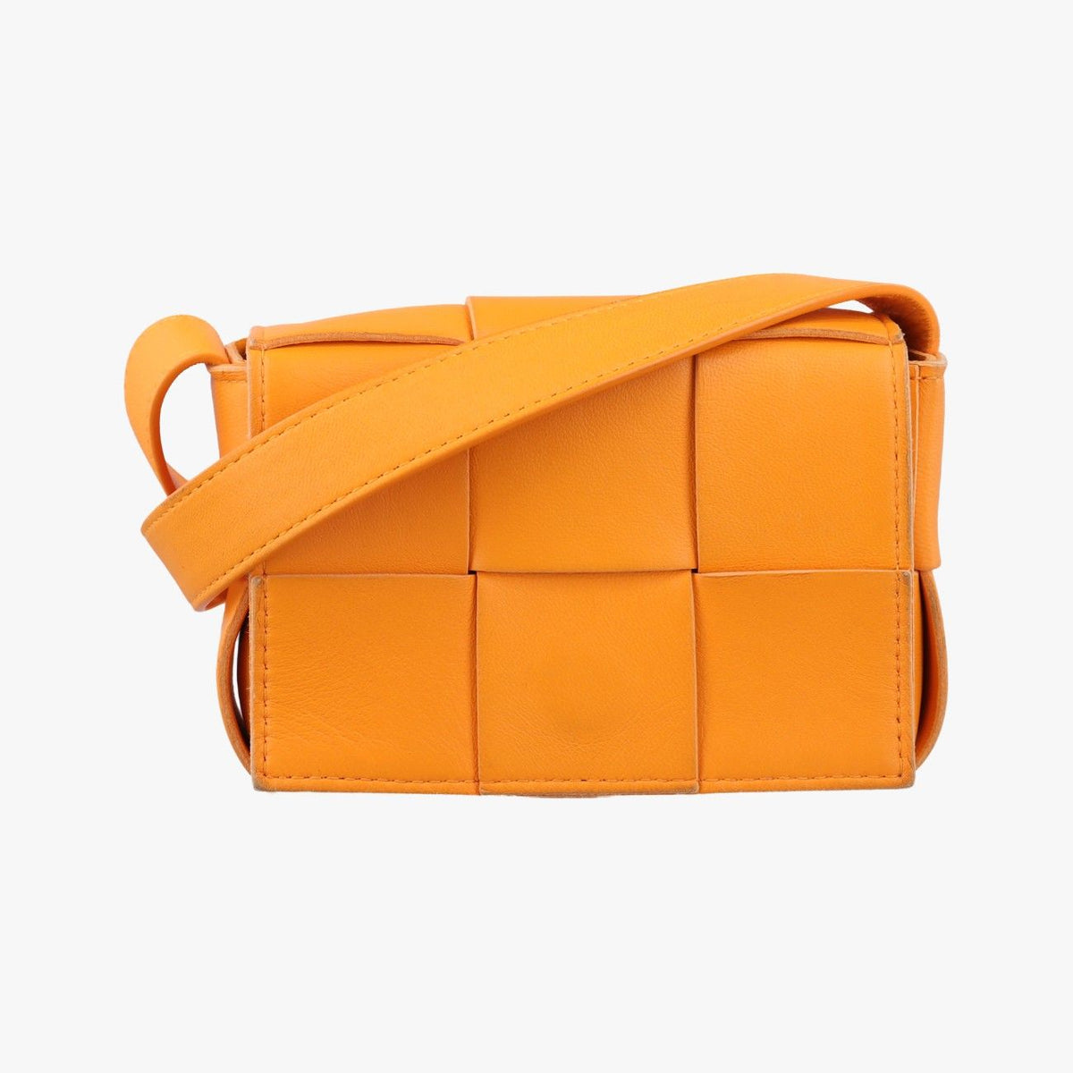 Bottega Veneta Candy Cassette Orange Lambskin Shoulder Bag