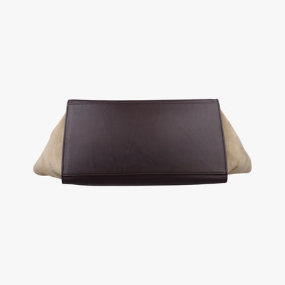 Celine Trapeze Medium Bordeaux Black Brown Suede Leather Handbag — view 3