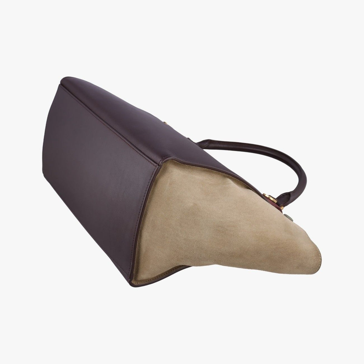 Celine Trapeze Medium Bordeaux Black Brown Suede Leather Handbag — view 6
