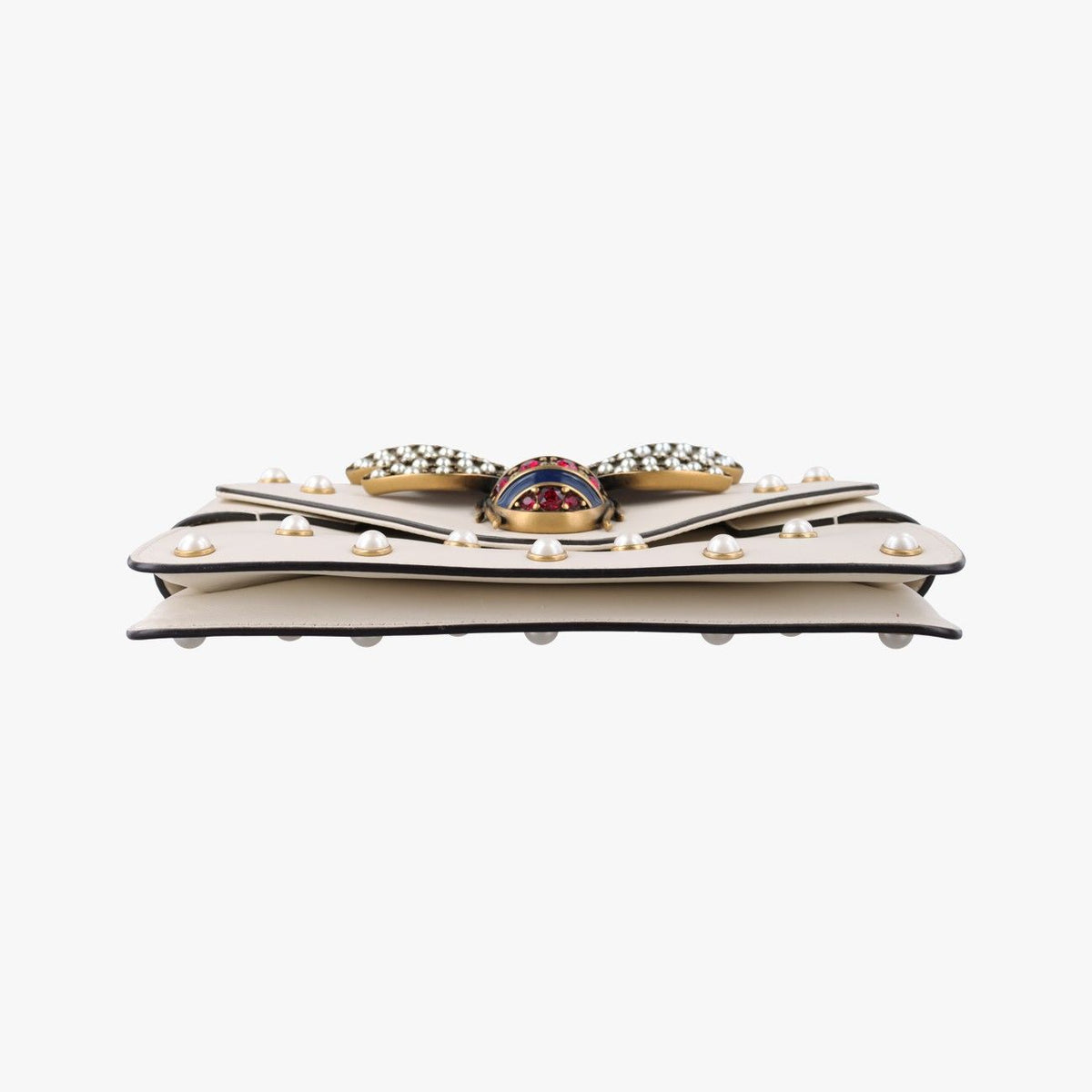 Gucci Broadway Pearl Bee White Leather — view 3