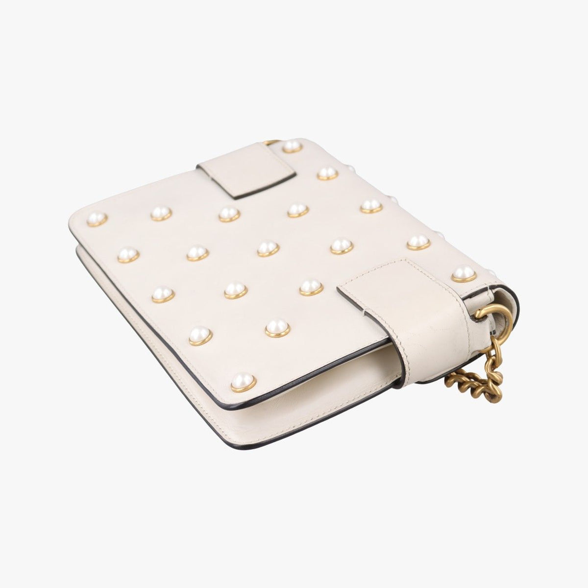 Gucci Broadway Pearl Bee White Leather — view 6