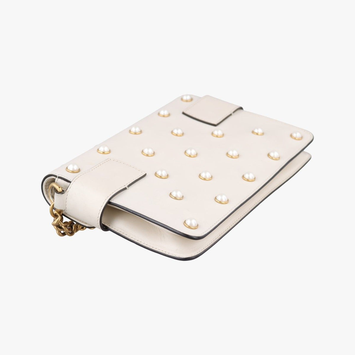 Gucci Broadway Pearl Bee White Leather — view 7