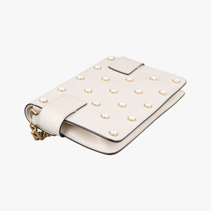 Gucci Broadway Pearl Bee White Leather — view 7