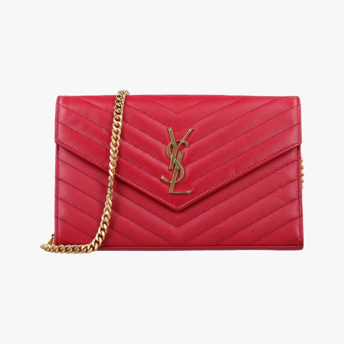 Saint Laurent Monogram Red Leather