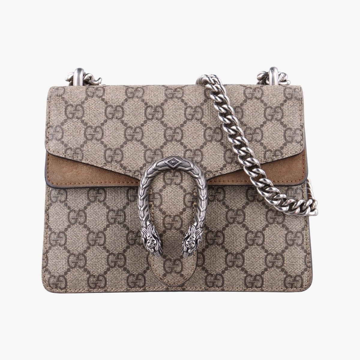 Gucci Dionysus Beige Brown Suede Shoulder Bag