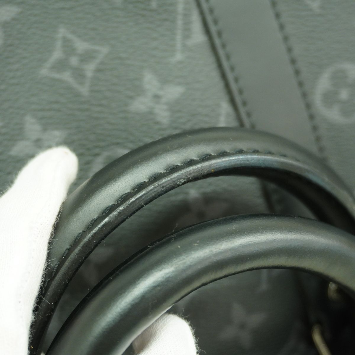 Louis Vuitton Boston Bag Monogram Eclipse Keepall Bandouliere 45 Black — view 8