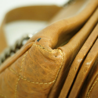 Chanel Chain Tote Bag Leather Brown Silver — view 7