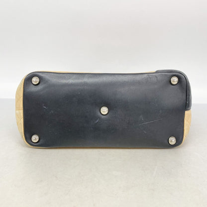 Chanel Tote Bag Cambon Lambskin Brown Black Silver — view 3