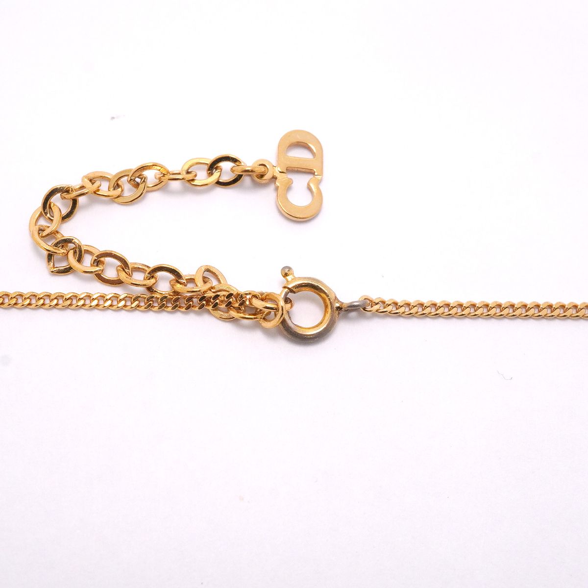 Dior Necklace CD Logo Gold Plated Rhinestone — view 4
