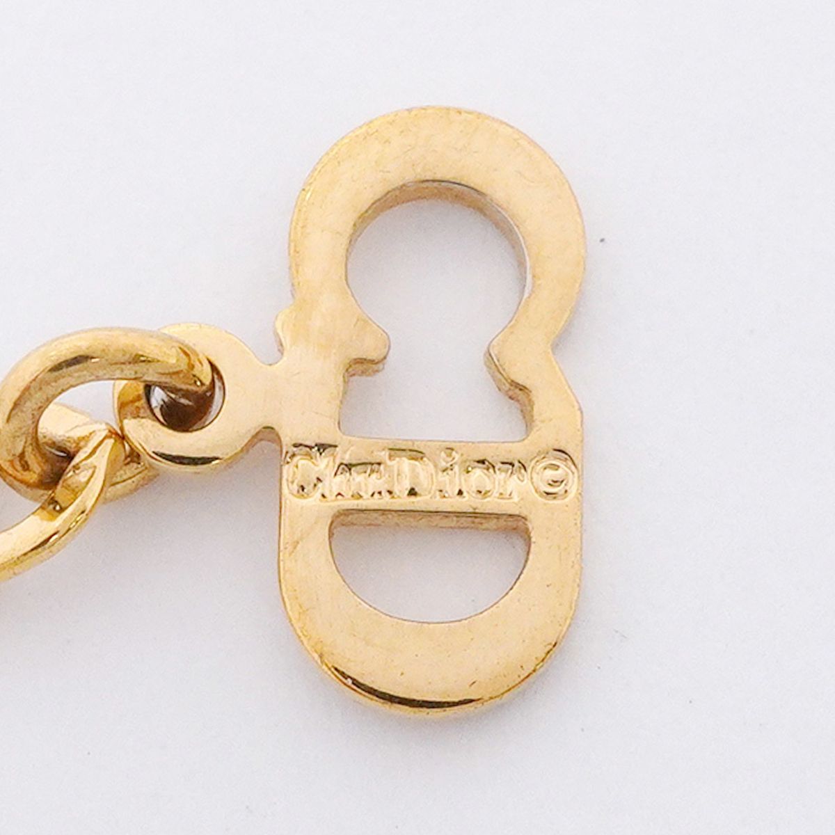 Dior Necklace CD Logo Gold Plated Rhinestone — view 5