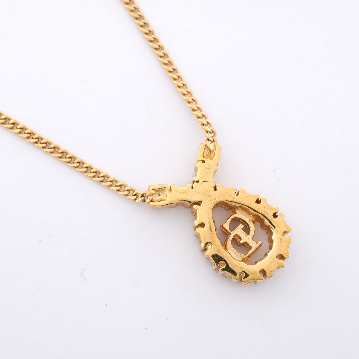 Dior Necklace CD Logo Gold Plated Rhinestone — view 2