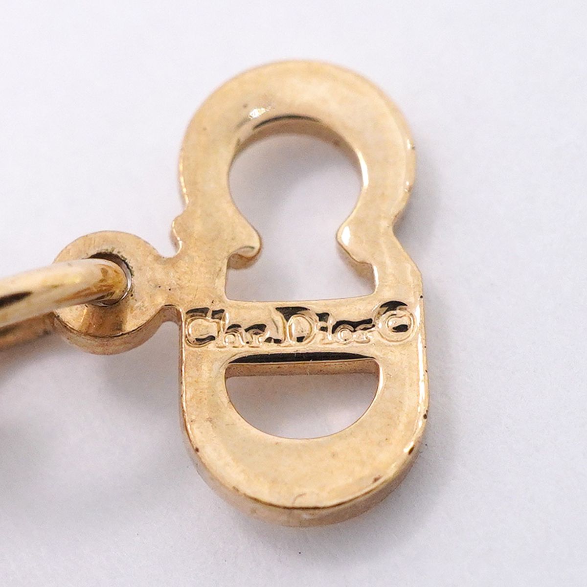 Dior Necklace Logo Gold Plated Rhinestone — view 5