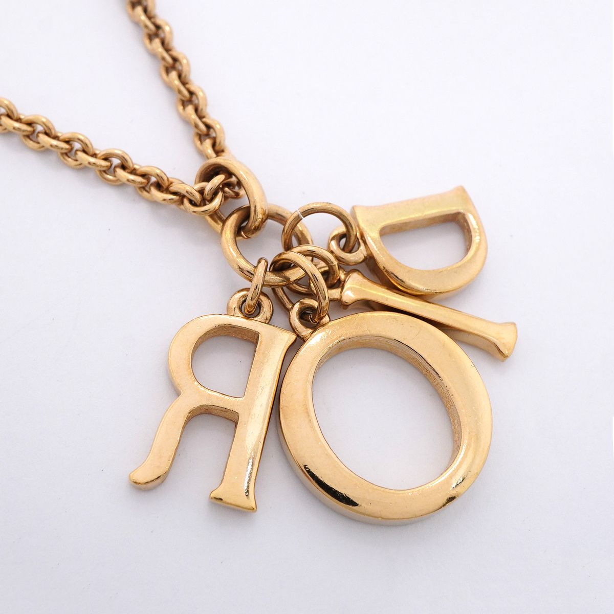 Dior Necklace Logo Gold Plated Rhinestone — view 2