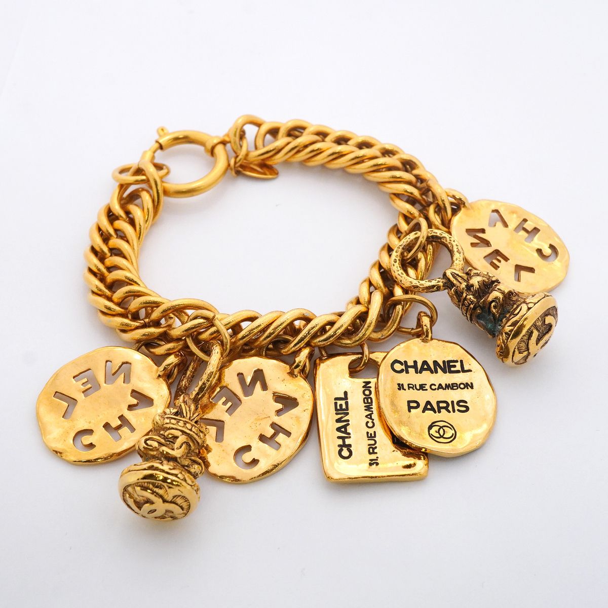 Chanel Bracelet Vintage CC Logo Gold Plated — view 2
