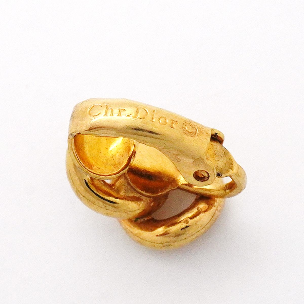 Dior Earrings Gold Plated Rhinestone — view 4
