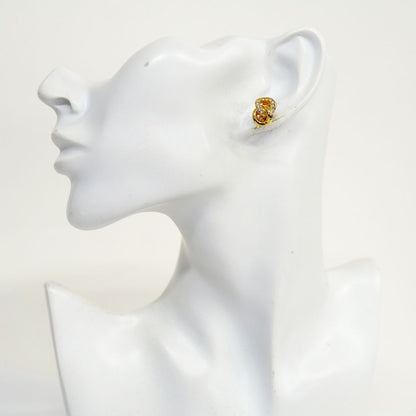 Dior Earrings Gold Plated Rhinestone — view 5