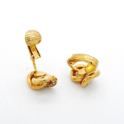 Dior Earrings Gold Plated Rhinestone — view 3