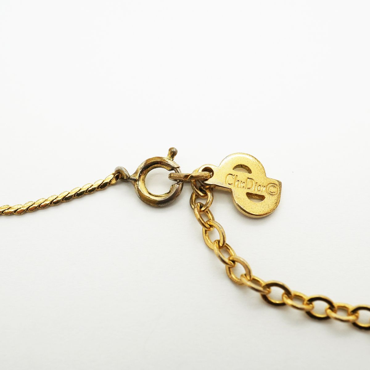 Dior Necklace CD Logo Gold Plated Rhinestone — view 4