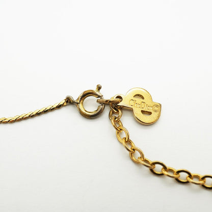 Dior Necklace CD Logo Gold Plated Rhinestone — view 4