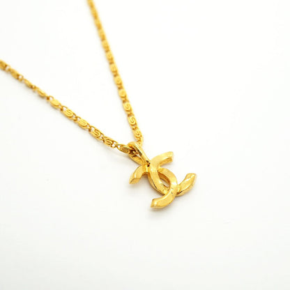 Chanel Necklace Vintage CC Logo Gold Plated — view 2