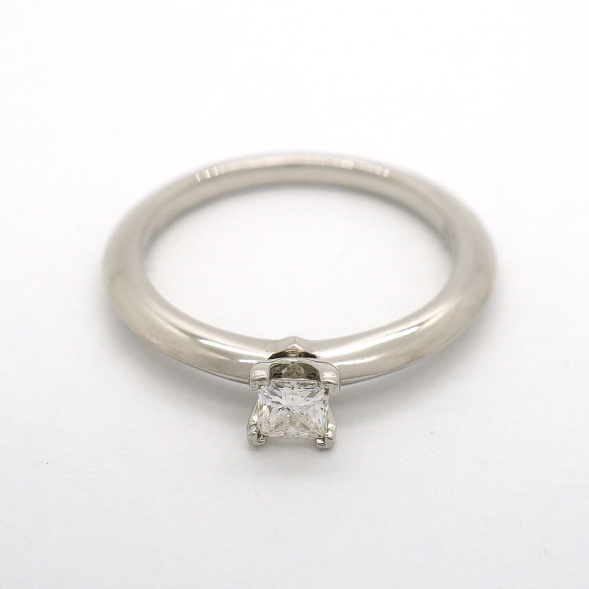 Tiffany & Co Ring Solitaire Square Cut Platinum Diamond — view 3