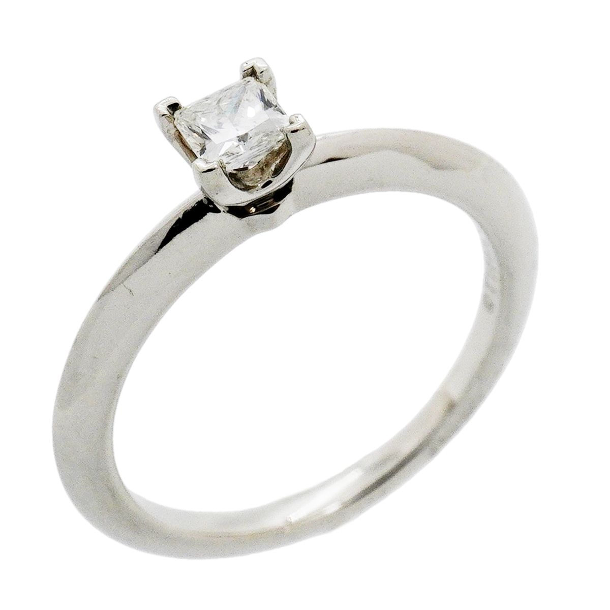 Tiffany & Co Ring Solitaire Square Cut Platinum Diamond